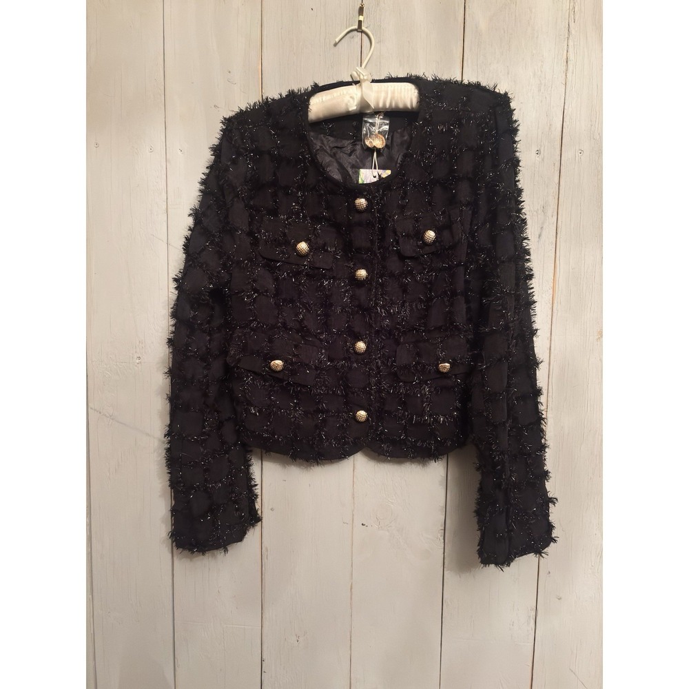 Apeach‎ Blazer Black with gold buttons Women's Large New With Tags